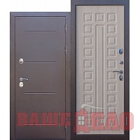 Дверь входная металлическая морозостойкая Ferroni Isoterma МЕДНЫЙ антик Лиственница мокко 86x205