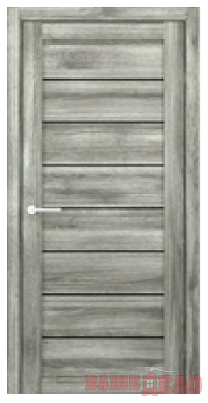 Дверное полотно СЕУЛ Ясень Пепельный, ст. Черное