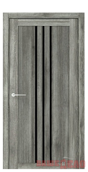 Дверное полотно ФРАНКФРУТ Ясень Пепельный ст. Черное