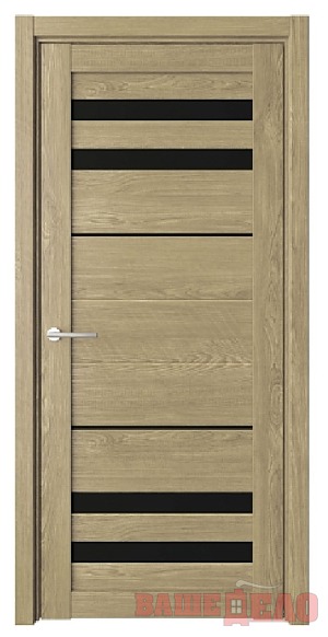 Дверное полотно ПЕКИН Дуб Натуральный ст. Черное
